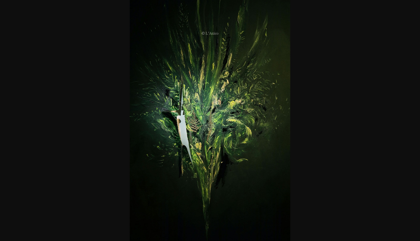 Claudio Palmieri, Albero verde, 2017, tecnica mista su tela Claudio Palmieri, Albero verde, 2017, tecnica mista su tela