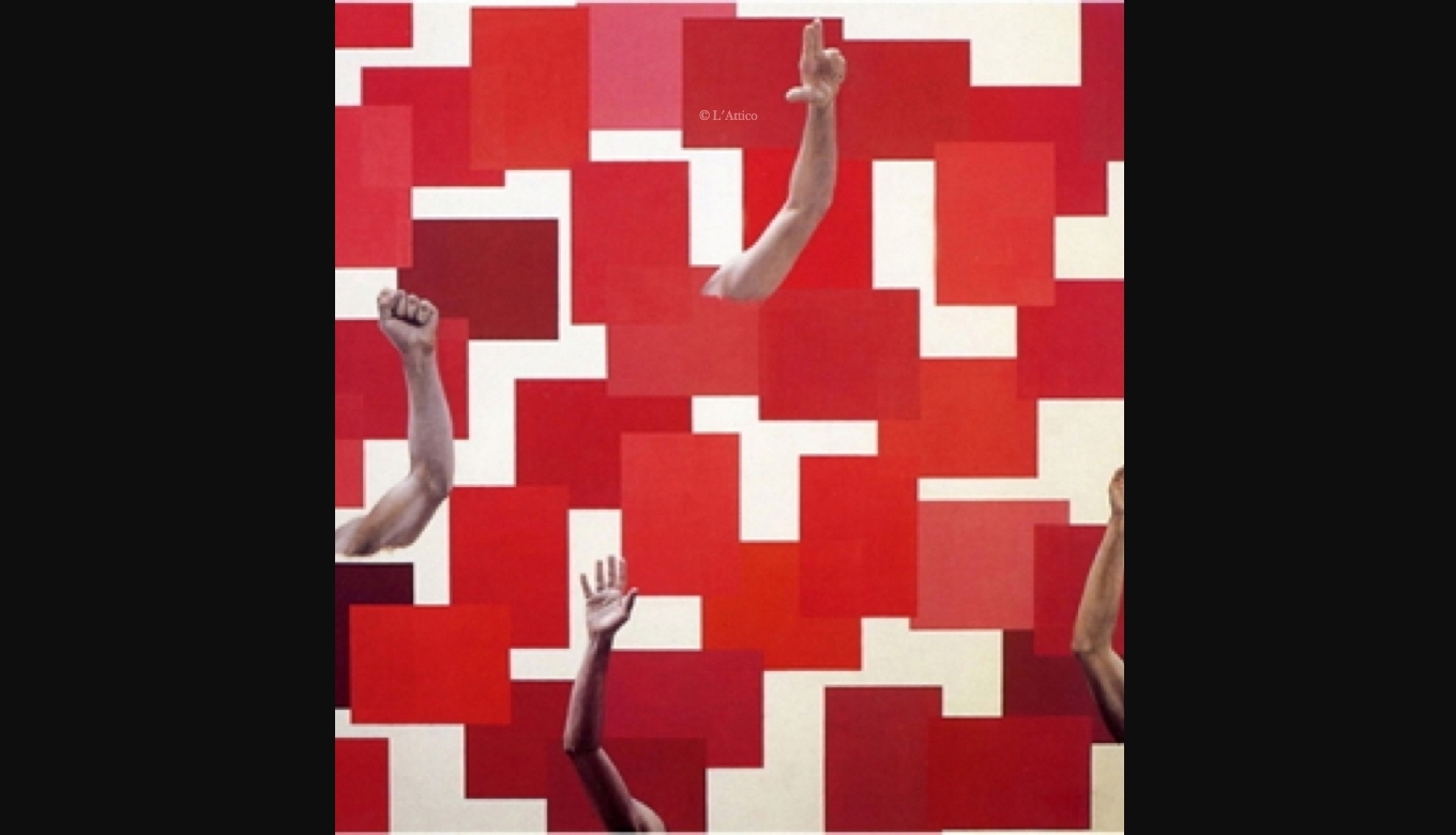 Marco Colazzo, Roma 70, 2000, olio su tela bandierarossaq2