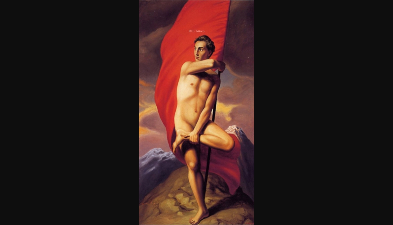 Stefano Di Stasio, La Bandiera più alta, 2000, olio su tela bandierarossaq3
