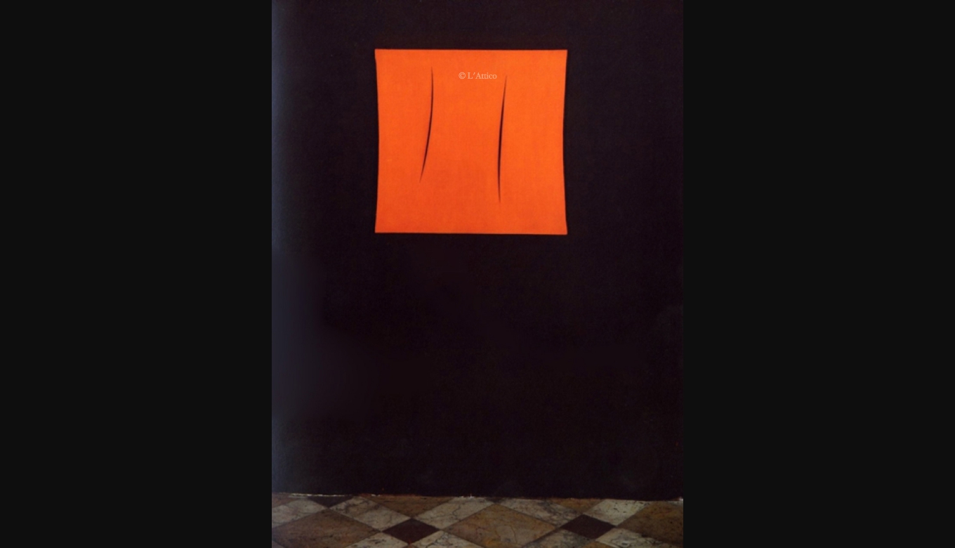 Fontana, Concetto Spaziale Attese, 1960, idropittura su tela ossessionerossaq1