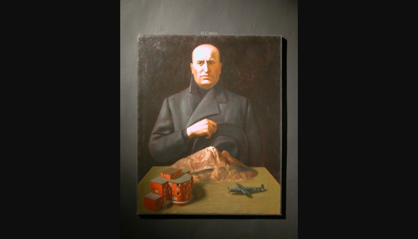 Stefano Di Stasio, Mussolini, 1994, olio su tela paginenereq2