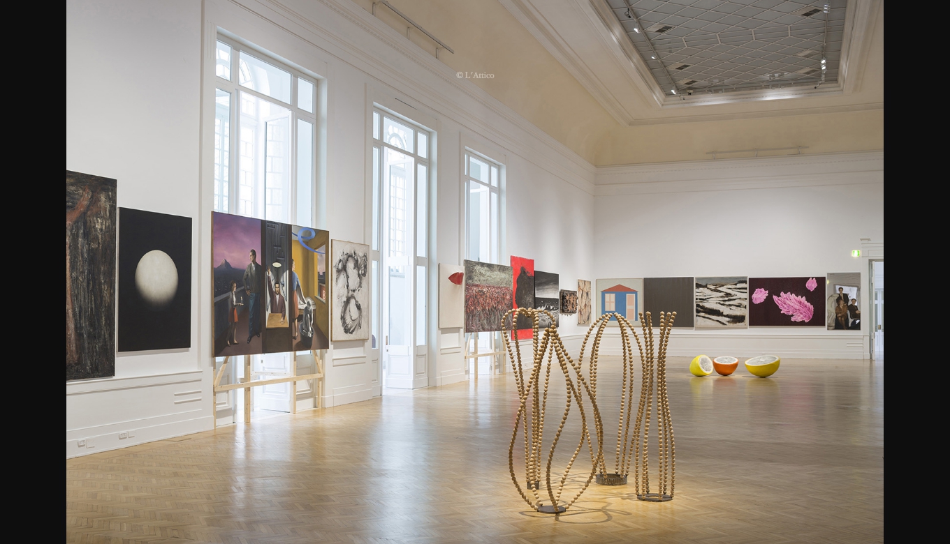 da sinistra: Tirelli, Di Stasio, Bendini, Pascali, Palmieri, Ragalzi, Nalli, Leoncillo, Francis, Kounellis, Davenport, Picozza, Fabiani, Pistoletto<br>al centro: Corsini, Maier da sinistra: Tirelli, Di Stasio, Bendini, Pascali, Palmieri, Ragalzi, Nalli, Leoncillo, Francis, Kounellis, Davenport, Picozza, Fabiani, Pistoletto<br>al centro: Corsini, Maier
