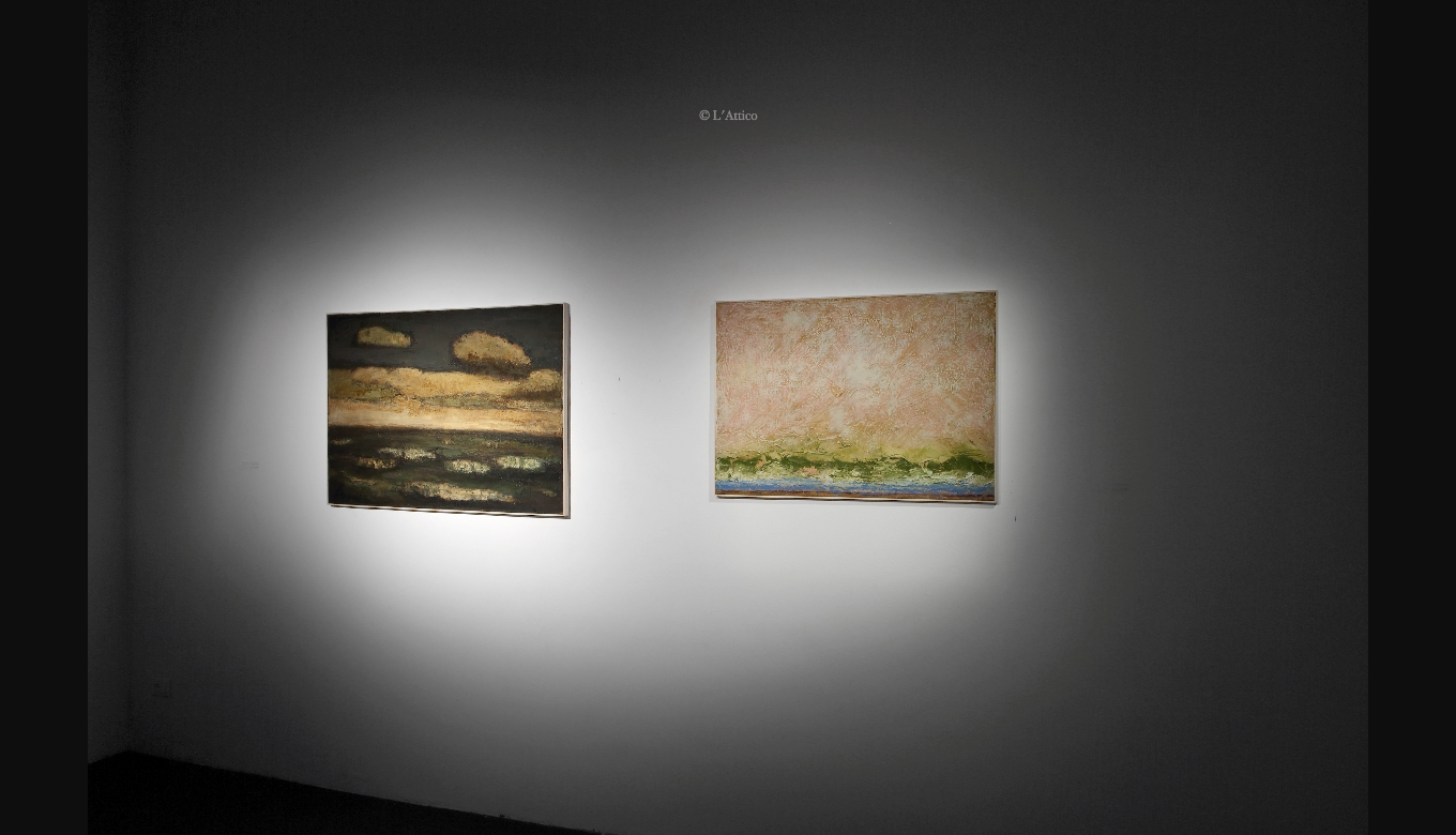 da sinistra: Constant Permeke, Grande marina, 1934, olio su tela; Giancarlo Limoni, Marina, 2016, olio su tela unioniciviliQ1